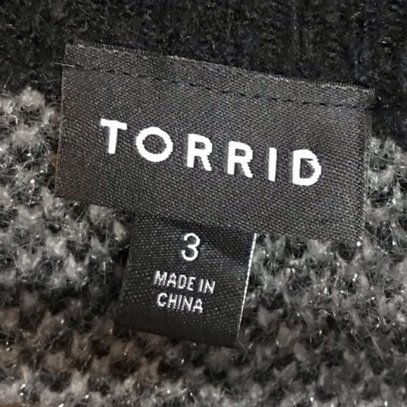 Torrid grey camo sparkly heavy knit zip up sweater - Picture 4 of 5